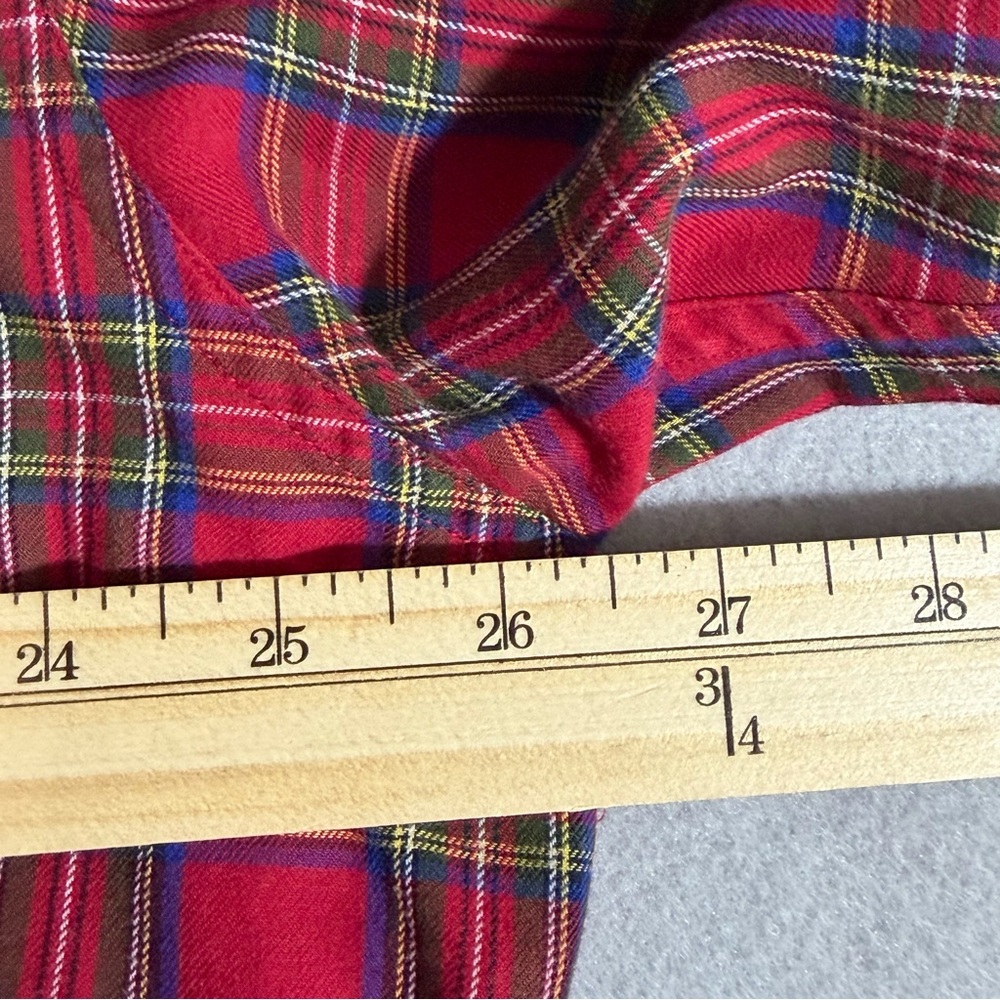 Vintage Chaps Ralph Lauren Men’s XL Red Tartan Plaid Button Down Dress Shirt - Picture 11 of 12